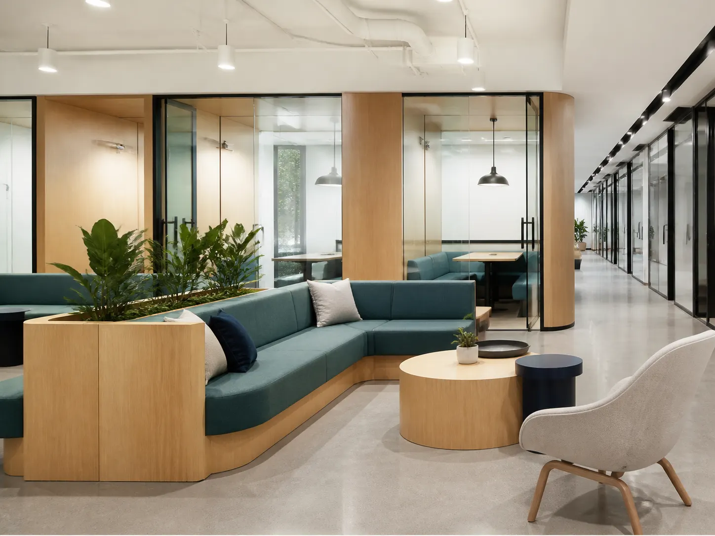 Clean technology office lounge in Menlo Park
