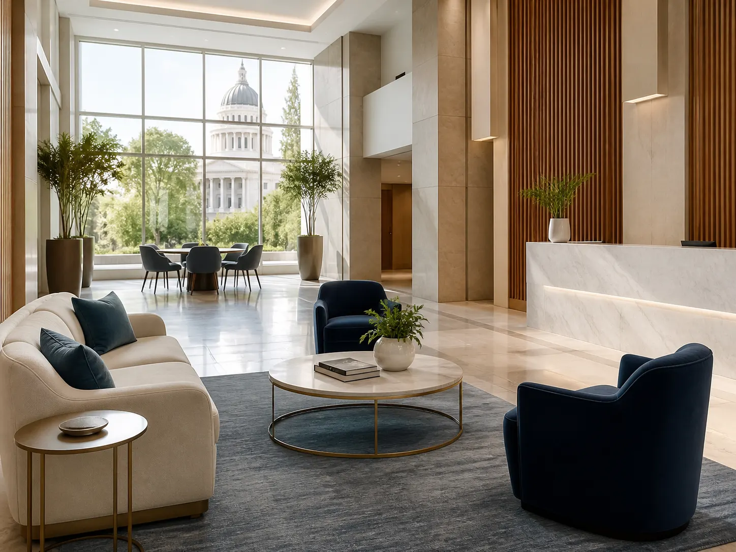 Clean professional office lobby in Sacramento