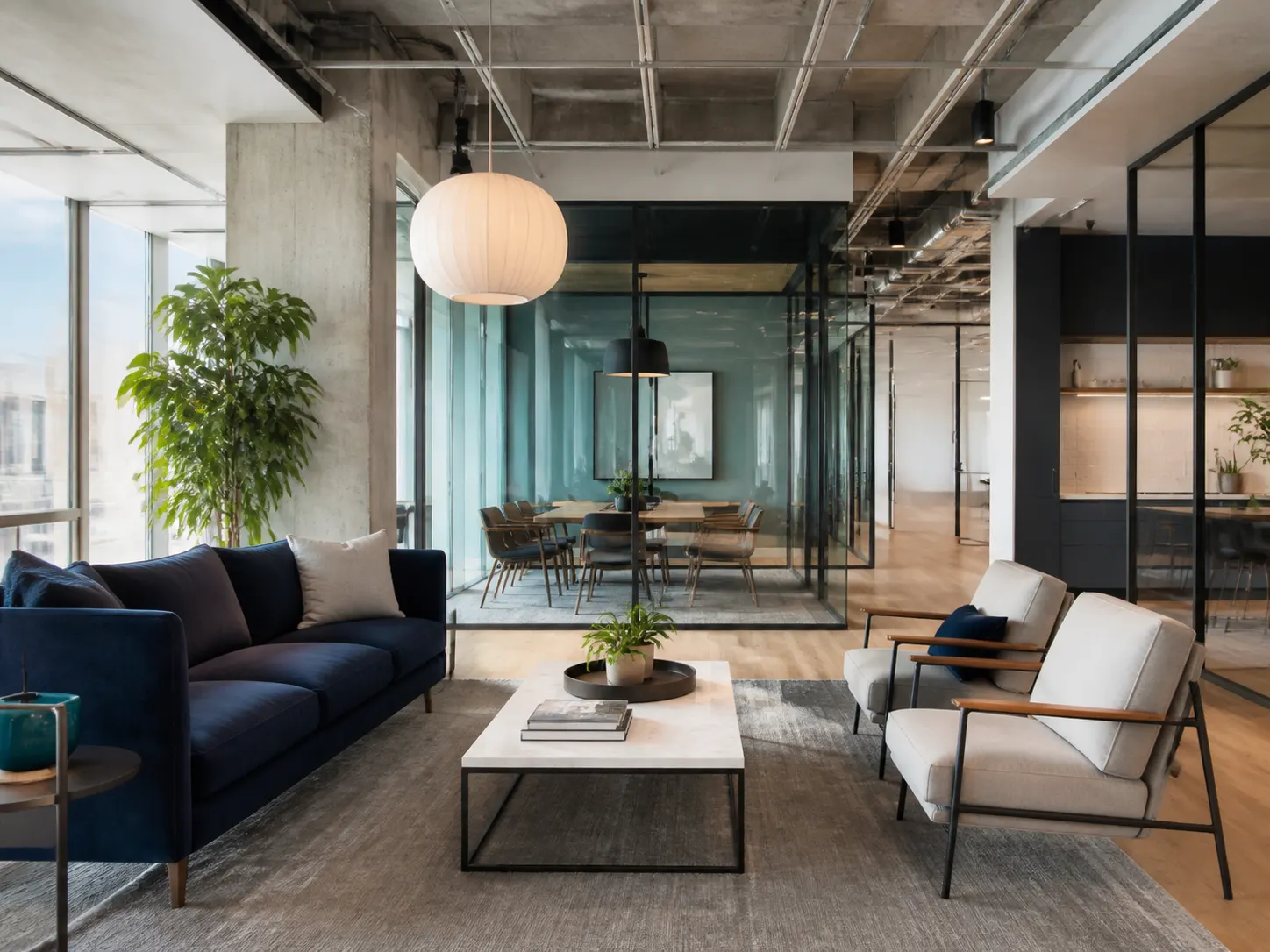 Clean creative office lounge in San Francisco
